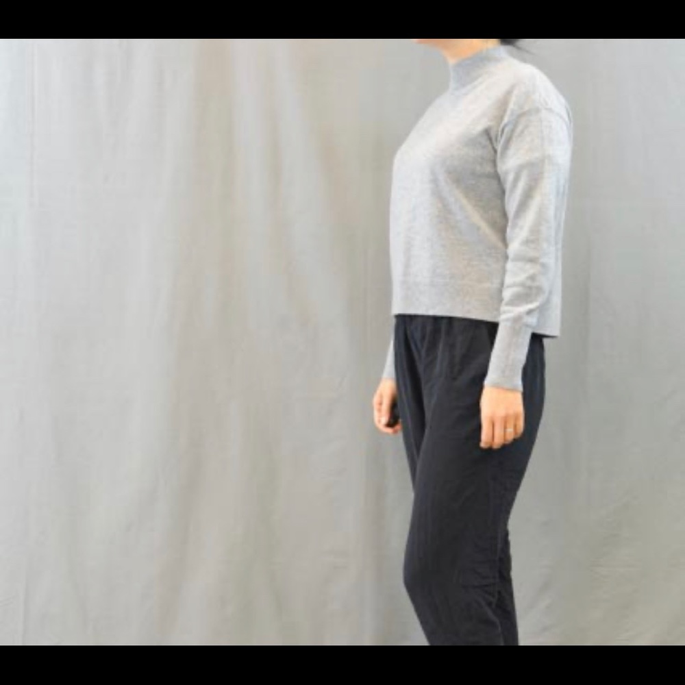 Everlane 100% Cashmere Crop Sweater Grey